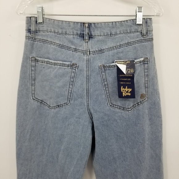NWT Indigo Rein Super High Rise Straight Leg Denim Jeans Size 9/28 - Picture 6 of 11